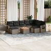 vidaXL Garden Sofa Set Grey PE Rattan Large Modular Garden Sofa Set
