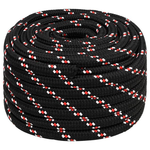 vidaXL Boat Rope Black 0.79 " 328.1 ' Polypropylene