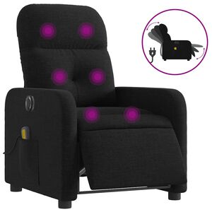 vidaXL Electric Massage Recliner Chair Black Polyester, Metal, Plywood