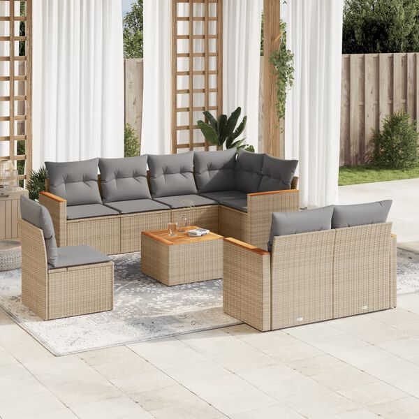 vidaXL Garden Sofa Set Beige