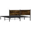 vidaXL Bed Frame Smoked Oak Steel, Engineered wood Full Bed Durable