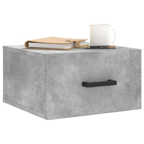 vidaXL Wall-mounted Bedside Cabinets 2 pcs Concrete Grey 13.8x13.8x7.9"