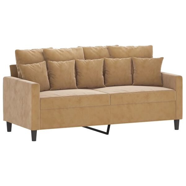 vidaXL 2-Seater Sofa Brown Velvet, Metal, Textilene, Foam Medium