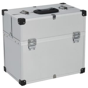 vidaXL Tool Case 15"x8.9"x13.4" Silver Aluminum