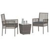 vidaXL Garden Bistro Set 3 pcs Grey Poly Rattan