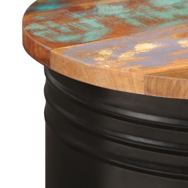 vidaXL Coffee Table Multicolor Solid Reclaimed Wood, Powder-Coated Steel