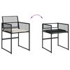 vidaXL Garden Dining Set Black, Cream White