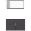 vidaXL Bathroom Furniture Set Gray Engineered wood, acrylic Medium