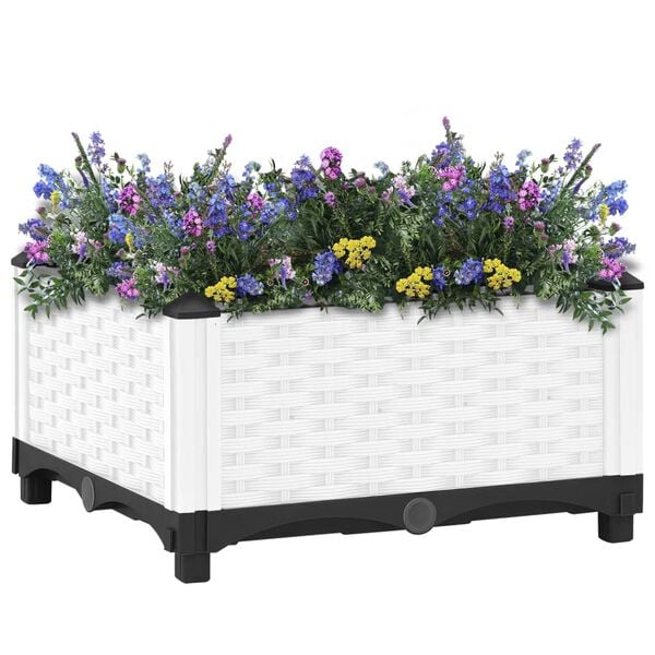 vidaXL Raised Bed White Polypropylene Small Decorative Inlays