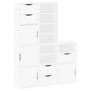 vidaXL Side Cabinet White Solid pine wood, engineered wood Medium