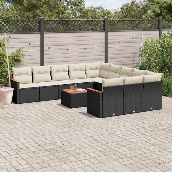 vidaXL Garden Sofa Set Black