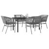 vidaXL Garden Dining Set Grey PE Rattan 4-seater UV-resistant materials
