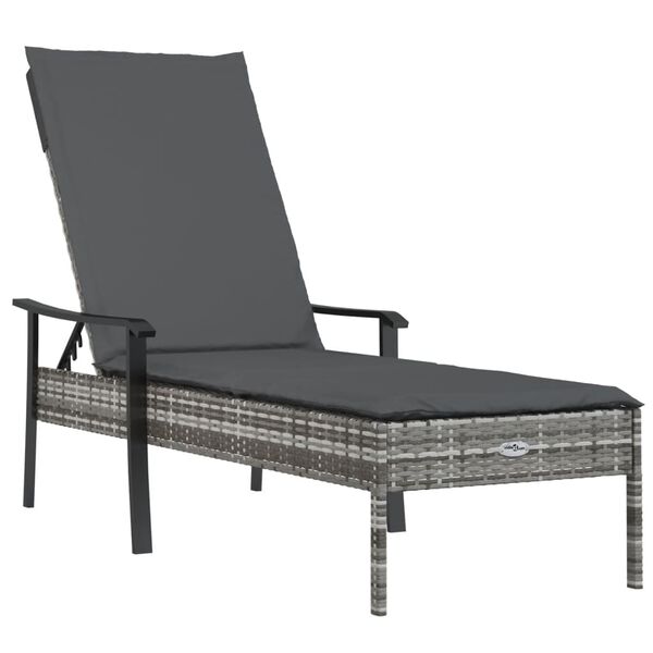 vidaXL Sun Lounger Grey