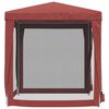 vidaXL Party Tent with 4 Mesh Sidewalls Red 6.6'x6.6' HDPE