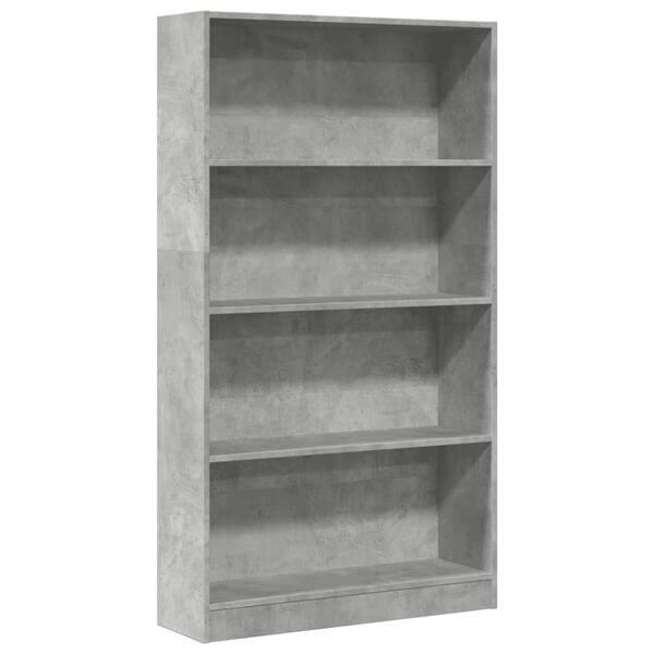 vidaXL Bookcase Concrete Grey Engineered Wood Medium Rectangular