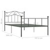vidaXL Bed Frame Grey Metal Twin Durable Bed Frame Rectangular