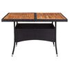 vidaXL Dining Table Black and natural wood