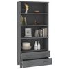 vidaXL Highboard Set of 2 Dark Grey Solid Pinewood, MDF