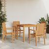 vidaXL 5 Piece Patio Dining Set Solid Wood Teak