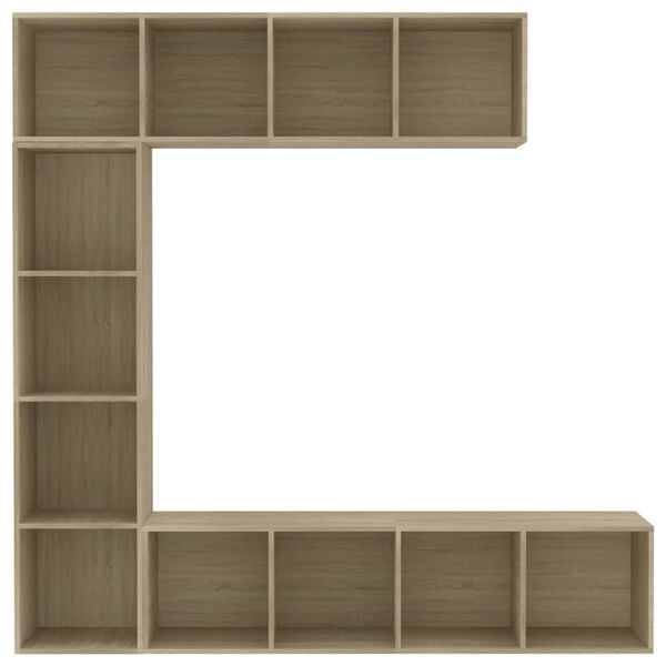 vidaXL Book Cabinet Set of 3 Sonoma Oak Engineered wood Large