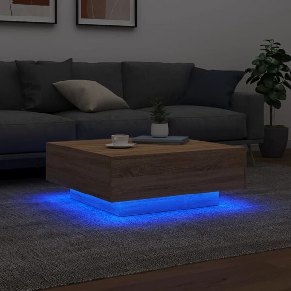 vidaXL Coffee Table Sonoma oak Engineered wood Medium Lights