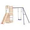 vidaXL Outdoor Playset Natural wood and blue Solid pine wood Large Tough