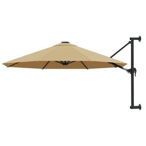 vidaXL Garden Parasol Taupe Polyester fabric and metal pole Medium