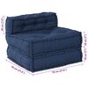 vidaXL Modular Sofa Indigo 27.56 x 27.56 x 22.05 in Fabric