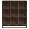 vidaXL Bookcase Brown Oak Engineered Wood and Metal Medium Bookcase
