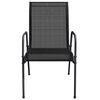 vidaXL Garden Dining Set Black, Anthracite Steel, Textilene, Glass