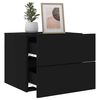 vidaXL Wall-mounted Bedside Cabinet Black Engineered wood Standard