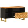 vidaXL TV Cabinet Brown and Black Mango wood, MDF, Iron Medium