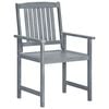 vidaXL Patio Chair Set of 8 Gray Solid Acacia Wood Regular Seats Many