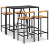 vidaXL Garden Bar Set Black
