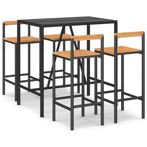 vidaXL Garden Bar Set Black