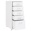 vidaXL Mobile File Cabinet White Metal Medium Rollable