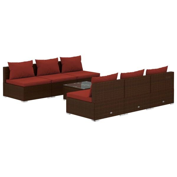 vidaXL Garden Lounge Set Brown and Cinnamon Red