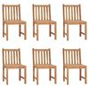 vidaXL Garden Chair Set of 6 Teak Teak wood, Polyester Standard