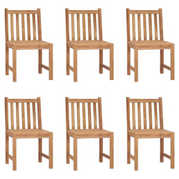 vidaXL Garden Chair Set of 6 Teak Teak wood, Polyester Standard