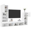 vidaXL TV Wall Unit White Engineered wood, Glass Medium Modular