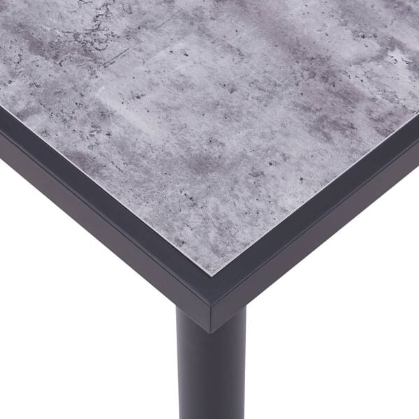 vidaXL Dining Table Black and Concrete Gray MDF and Metal 78.7 x 39.4 in