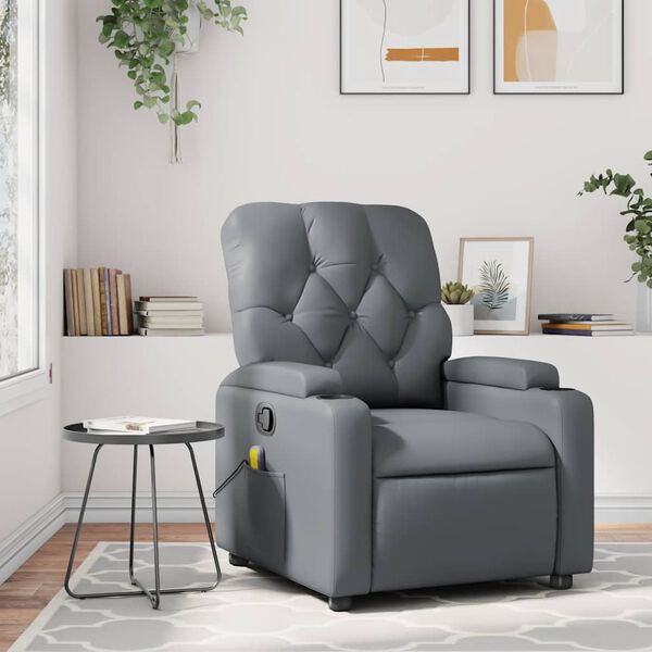 vidaXL Massage Recliner Chair Grey