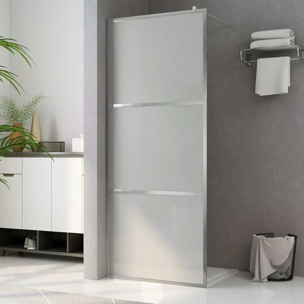 vidaXL Walk-in Shower Wall with Whole Frosted ESG Glass 45.3"x76.8"
