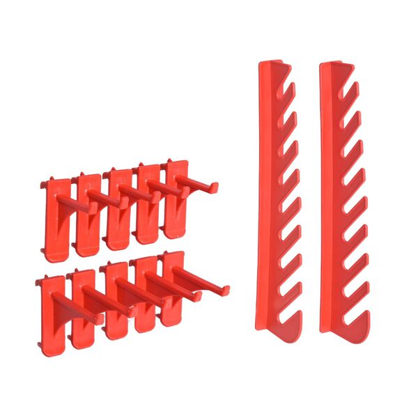 vidaXL 39 Piece Storage Bin Kit with Wall Panels Red and Black