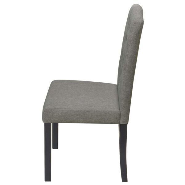 vidaXL Dining Chair Set of 6 Grey Fabric, Rubber wood Medium Ergonomic
