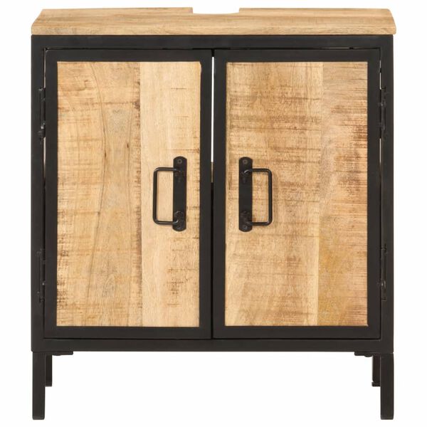 vidaXL Bathroom Sink Cabinet Natural wood Solid mango wood, Iron Medium