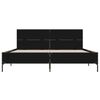 vidaXL Bed Frame Black Engineered wood, metal, plywood slats 55.1x74.8 in