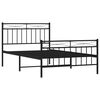 vidaXL Bed Frame Black Powder-coated Steel 42.1 x 79.9 in Bed Frame