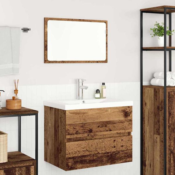 vidaXL Bathroom Furniture Set 3 pcs Old Wood Engineered Wood