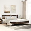vidaXL Bed Frame Smoked Oak Steel Super King Bed Frame Rectangular
